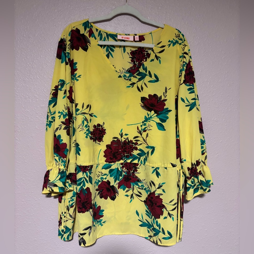 EVRI Women's Floral Yellow Top